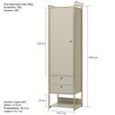 Ver imagem 3 de Guarda Roupa Modulado Closet Industrial 54cm com Cabideiro Porta 2 Gavetas 