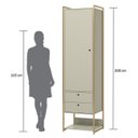 Ver imagem 5 de Guarda Roupa Modulado Closet Industrial 54cm com Cabideiro Porta 2 Gavetas Branco/Off White
