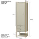 Ver imagem 3 de Guarda Roupa Modulado Closet Industrial 54cm com Cabideiro Porta 2 Gavetas Branco/Off White