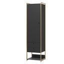 Ver imagem 2 de Guarda Roupa Modulado Closet Industrial 54cm com Cabideiro Porta 2 Gavetas Preto