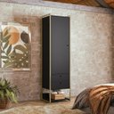 Ver imagem 1 de Guarda Roupa Modulado Closet Industrial 54cm com Cabideiro Porta 2 Gavetas Preto