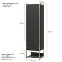 Ver imagem 3 de Guarda Roupa Modulado Closet Industrial 54cm com Cabideiro Porta 2 Gavetas 