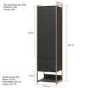 Ver imagem 3 de Guarda Roupa Modulado Closet Industrial 54cm com Cabideiro Porta 2 Gavetas Preto