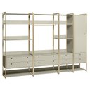 Ver imagem 2 de Guarda Roupa Closet Modulado Casal com Cabideiro 8 Gavetas Porta 286cm - Estrutura metálica Moderna