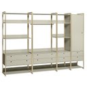 Ver imagem 2 de Guarda Roupa Closet Modulado Casal com Cabideiro 8 Gavetas Porta 286cm - Estrutura Metálica Moderna