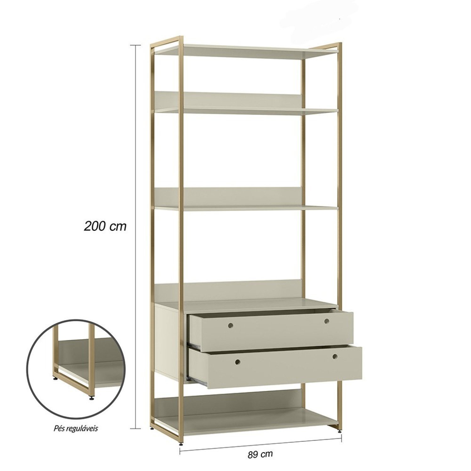 Guarda Roupa Closet Modulado Industrial 1 Porta 8 Gavetas  - 5