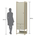 Ver imagem 5 de Guarda Roupa Closet Modulado Casal com Cabideiro 8 Gavetas Porta 286cm - Estrutura Metálica Moderna