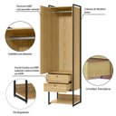 Ver imagem 4 de Guarda Roupa Closet Modulado Industrial 1 Porta 8 Gavetas 