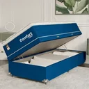 Ver imagem 1 de Cama Box Baú Solteiro + Colchão Comfort Class Pillow Top Azul/suede Azul