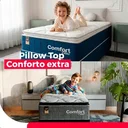 Ver imagem 2 de Cama Box Baú Solteiro + Colchão Comfort Class Pillow Top Azul/suede Azul