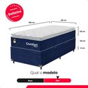 Ver imagem 4 de Cama Box Baú Solteiro + Colchão Comfort Class Pillow Top Azul/suede Azul