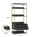 Ver imagem 3 de Guarda Roupa Closet Modulado Industrial 1 Porta 8 Gavetas Preto
