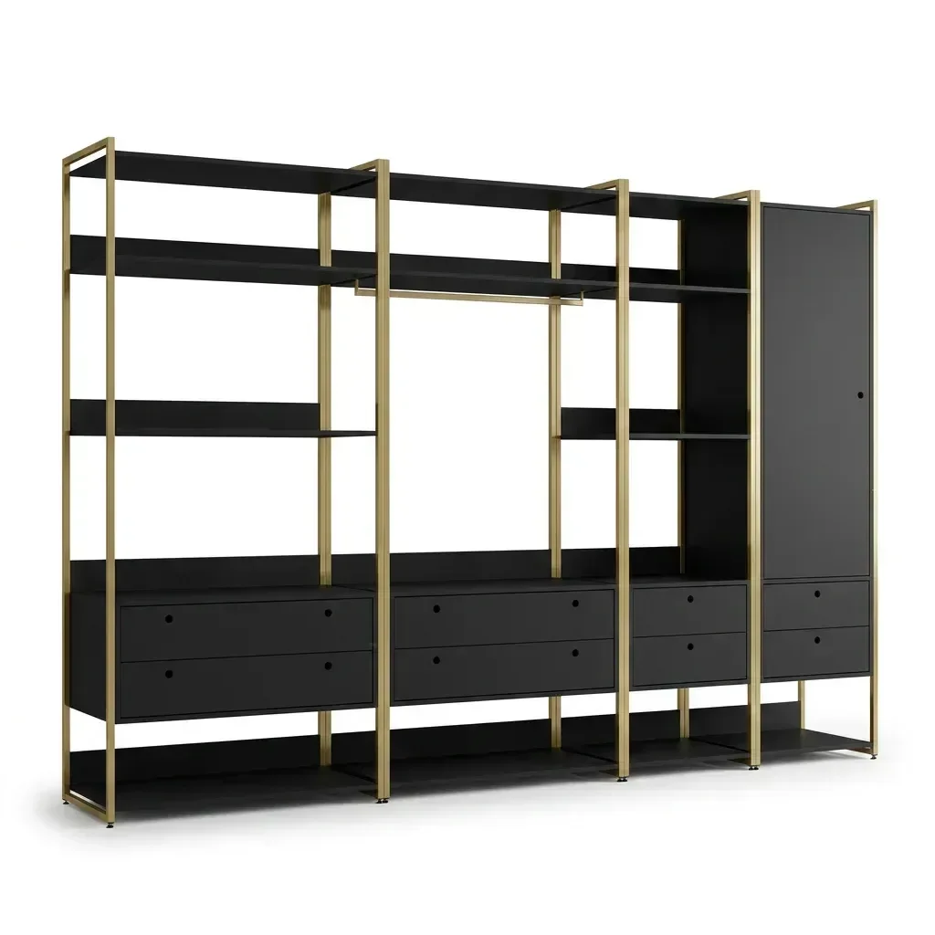 Ver mais imagens de Guarda Roupa Closet Modulado Industrial 1 Porta 8 Gavetas Preto