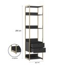 Ver imagem 4 de Guarda Roupa Closet Modulado Industrial 1 Porta 8 Gavetas Preto
