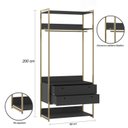 Ver imagem 6 de Guarda Roupa Closet Modulado Industrial 1 Porta 8 Gavetas Preto