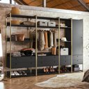 Ver imagem 1 de Guarda Roupa Closet Modulado Industrial 1 Porta 8 Gavetas Preto