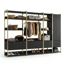 Ver imagem 2 de Guarda Roupa Closet Modulado Industrial 1 Porta 8 Gavetas Preto