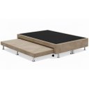 Ver imagem 1 de Cama Box Casal C/ Cama Auxiliar Suede 40x138x188 - Santo Box:bege