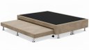 Ver imagem 1 de Cama Box Casal C/ Cama Auxiliar Suede 40x138x188 - Santo Box:bege