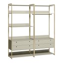 Ver imagem 2 de Guarda Roupa Closet Modulado solteiro com Cabideiro 4 Gavetas 178cm - Estrutura metálica Moderna