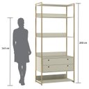 Ver imagem 5 de Guarda Roupa Closet Modulado solteiro com Cabideiro 4 Gavetas 178cm - Estrutura metálica Moderna
