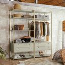 Ver imagem 1 de Guarda Roupa Closet Modulado Solteiro com Cabideiro 4 Gavetas 178cm - Estrutura Metálica Moderna Bra