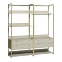 Ver imagem 2 de Guarda Roupa Closet Modulado Solteiro com Cabideiro 4 Gavetas 178cm - Estrutura Metálica Moderna Bra