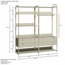 Ver imagem 3 de Guarda Roupa Closet Modulado Solteiro com Cabideiro 4 Gavetas 178cm - Estrutura Metálica Moderna Bra