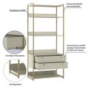 Ver imagem 4 de Guarda Roupa Closet Modulado Solteiro com Cabideiro 4 Gavetas 178cm - Estrutura Metálica Moderna Bra