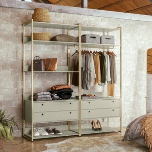 Guarda Roupa Closet Modulado Industrial 4 Gavetas 