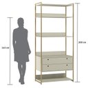Ver imagem 5 de Guarda Roupa Closet Modulado Solteiro com Cabideiro 4 Gavetas 178cm - Estrutura Metálica Moderna Bra