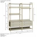 Ver imagem 3 de Guarda Roupa Closet Modulado solteiro com Cabideiro 4 Gavetas 178cm - Estrutura metálica Moderna