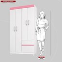 Ver mais imagens de Kit Guarda Roupa Solteiro 4 Portas Lótus Cômoda Astral Branco