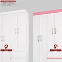 Ver imagem 5 de Kit Guarda Roupa Solteiro 4 Portas Lótus Cômoda Astral Branco