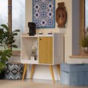 Ver imagem 4 de Aparador Buffet Balcão Cantinho do Café Retrô 1 Porta Linus - Off White/ripado