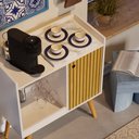 Ver imagem 3 de Aparador Buffet Balcão Cantinho do Café Retrô 1 Porta Linus - Off White/ripado