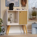 Ver imagem 6 de Aparador Buffet Balcão Cantinho do Café Retrô 1 Porta Linus - Off White/ripado