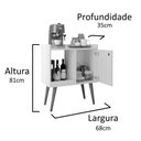 Ver mais imagens de Aparador Buffet Balcão Cantinho do Café Retrô 1 Porta Linus - Off White/ripado