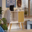 Ver imagem 5 de Aparador Buffet Balcão Cantinho do Café Retrô 1 Porta Linus - Off White/ripado