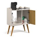 Ver imagem 2 de Aparador Buffet Balcão Cantinho do Café Retrô 1 Porta Linus - Off White/ripado