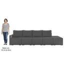 Ver imagem 5 de Sofá Ilha Modular com Puff para Sala Living 432cm Georgia K04 Linho Cinza Escuro - Mpozenato