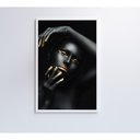 Ver imagem 3 de Quadro Mulher Negra Dourado 80x120 Cm Vidro Impresso