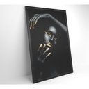 Ver imagem 5 de Quadro Mulher Negra Dourado 80x120 Cm Vidro Impresso