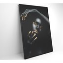 Ver imagem 7 de Quadro Mulher Negra Dourado 80x120 Cm Vidro Impresso