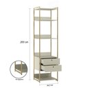 Ver imagem 3 de Estante Modulado Industrial Metal MDF 4 Gavetas 10 Prateleiras Off White/Verde
