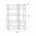 Ver imagem 4 de Estante Modulado Industrial Metal MDF 4 Gavetas 10 Prateleiras Off White/Verde
