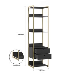 Estante para Livros Industrial 4 Gavetas 5 Prateleiras 200cmx144cm - 3