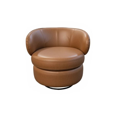 Poltrona Porto com Base Giratoria Couro Legitimo:520