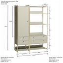 Ver imagem 3 de Guarda Roupa Closet Modulado 1 Porta 4 Gavetas 143cm - Estrutura Metálica Moderna Branco/Off White