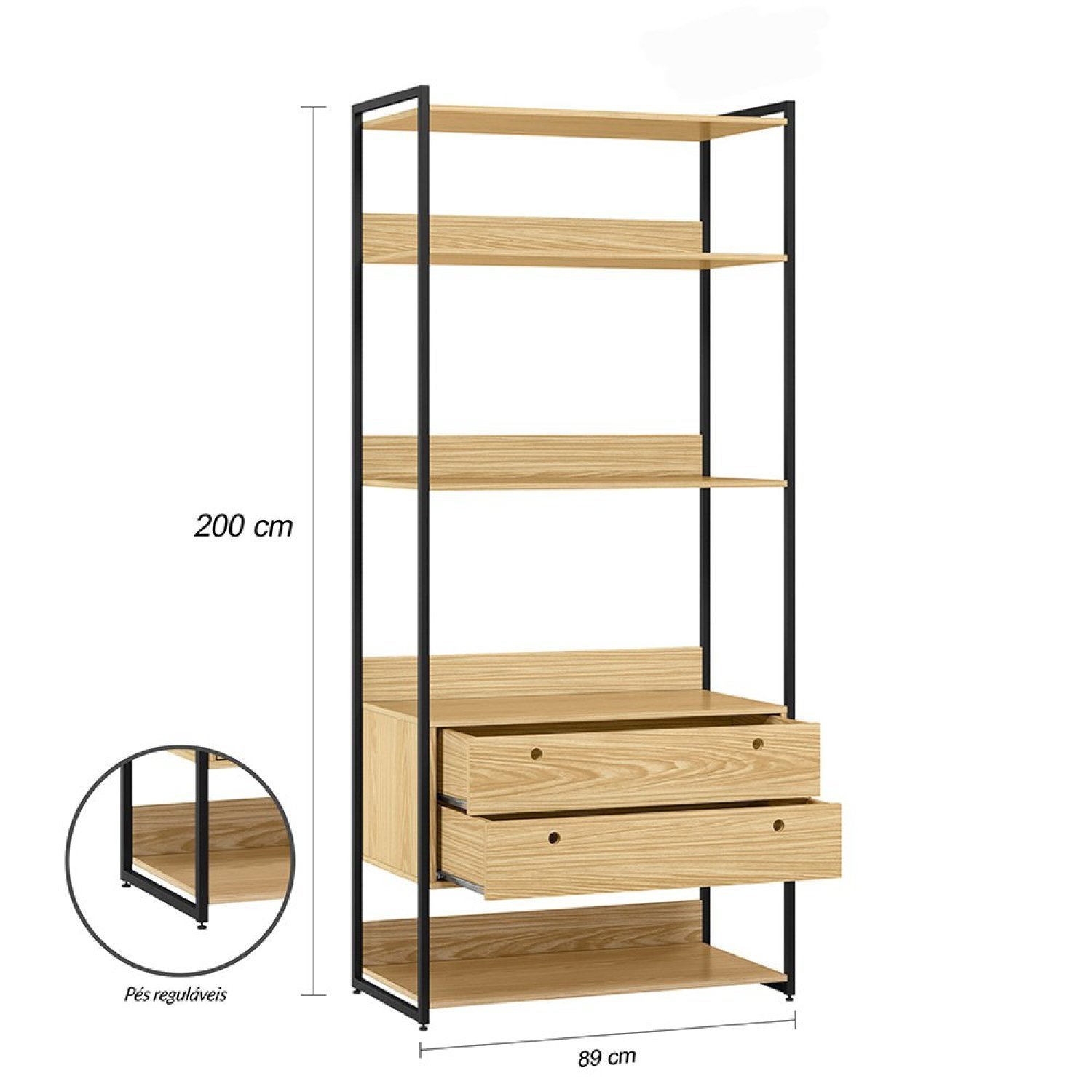 Guarda Roupa Closet Modulado Industrial 4 Gavetas  - 3